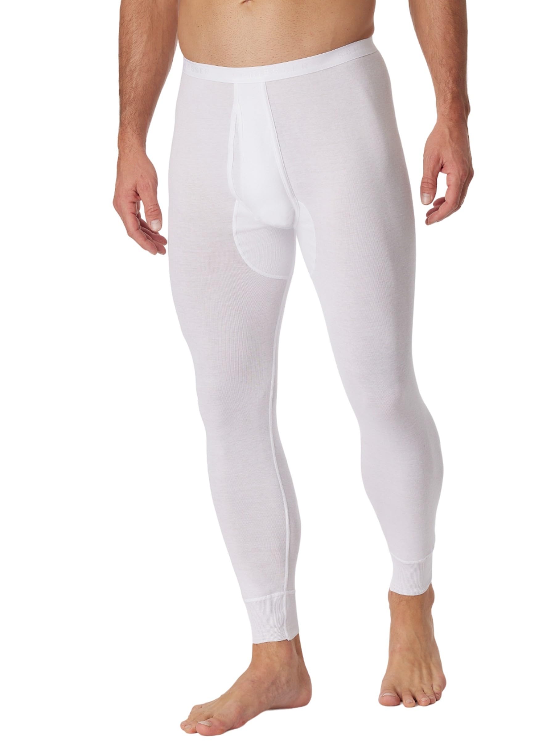 Schiesser Men's Weiß (100-Weiss) Long Johns With Fly - Original Fine Rib
