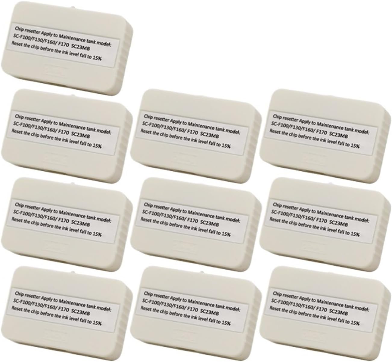 1-20pcs Chip Resetter Compatible ，Compatible For Epson F170 F100 F130 F160 SC-F100 SC-F130 SC-F160 Printer SC23MB Maintenance Tank(SC23MB-Resetter-10pc)