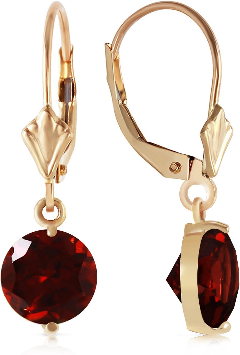 Galaxy Gold GG 14k Yellow Gold Garnet Dangle Earrings
