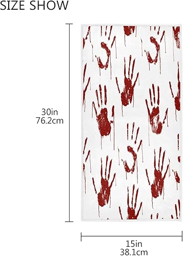Miniatura 3 de Toalla de mano de noche de zombi de Halloween, manos sangrientas, toalla de mano para decoración de baño, toallas de cara ultra suaves para baño, 30