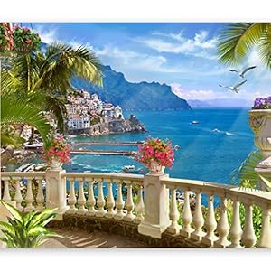 murando Zelfklevend Fotobehang tropisch Eiland 49×35 cm Muurschildering Muur Behang Folie Sticker Moderne Wanddecoratie…