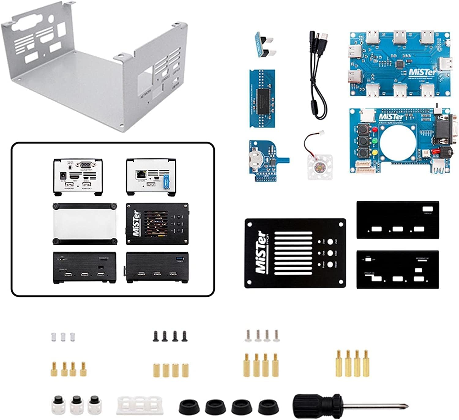 ミニMrシェルTerDE〜10Nano用キットハードデコードゲームマシン用4ピースメタルケースほとんどのMrに適しています-セットA
