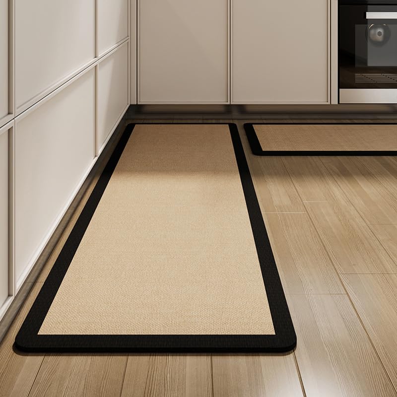 Alfombras Cocinajuego De Alfombras Modernas De Cocina De 2 Piezas, Largas, Antifatiga Y Tejidas. Alfombrillas Antideslizantes Y Absorbentes, Alfombras Lavables Para Lavadero O Recibidor. Diseño De