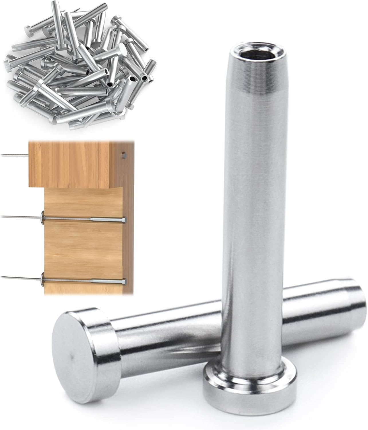 Muzata 40 Pack 1/8" Invisible Cable Railing Kit Hardware - View #9