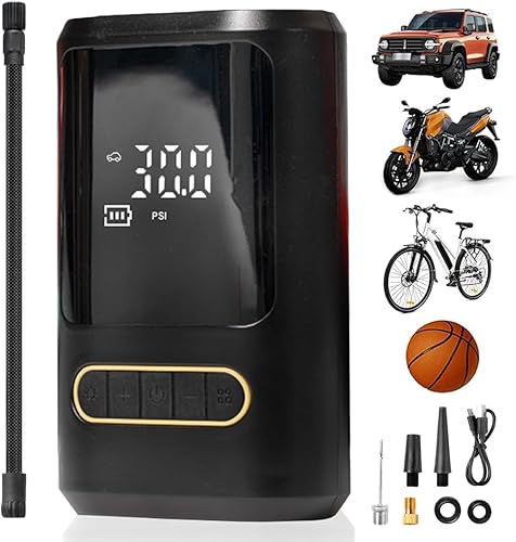 Compresor de aire portátil para bicicleta Bomba portátil para bicicleta + bomba de neumático de aire Inflador de neumáticos compacto y potente