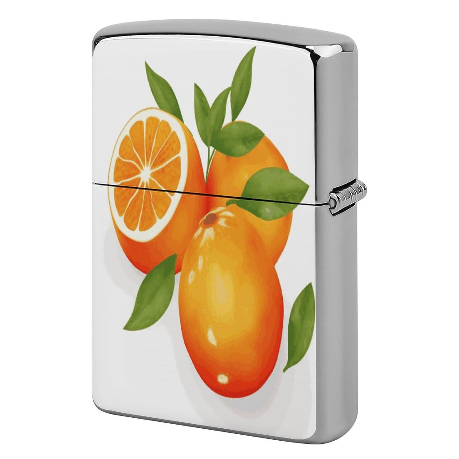 Fekiloot Style Orange Citrus Lighter Case Cover Metal Lighter Case