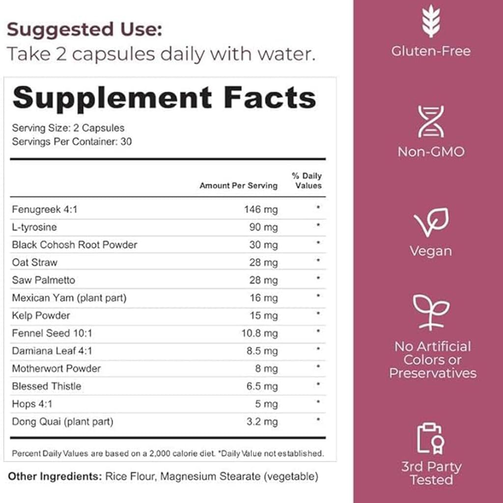 13-in-1 Vitamin ，Truefem 13-in-1 Capsules Vegan, Non-GMO – Botanical Blend for Women’s Daily Balance