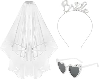Bridal Veil White Double Ribbon Edge Wedding Veil with Comb, White Double Ribbon Edge Center Cascade Bridal with Comb for Wedding Bachelorette Party
