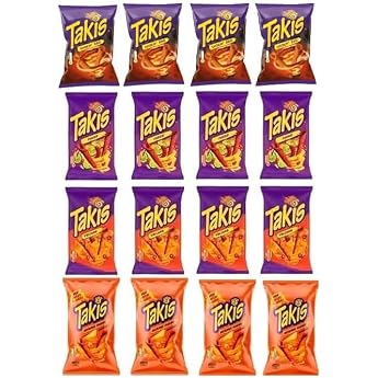 16 x Takis Mix 4 x Smokin BBQ 100 g - + 4 x Fuego + 4 x Volcano + 4 Nacho Cheese Space Bars from Onlineshop Bormann
