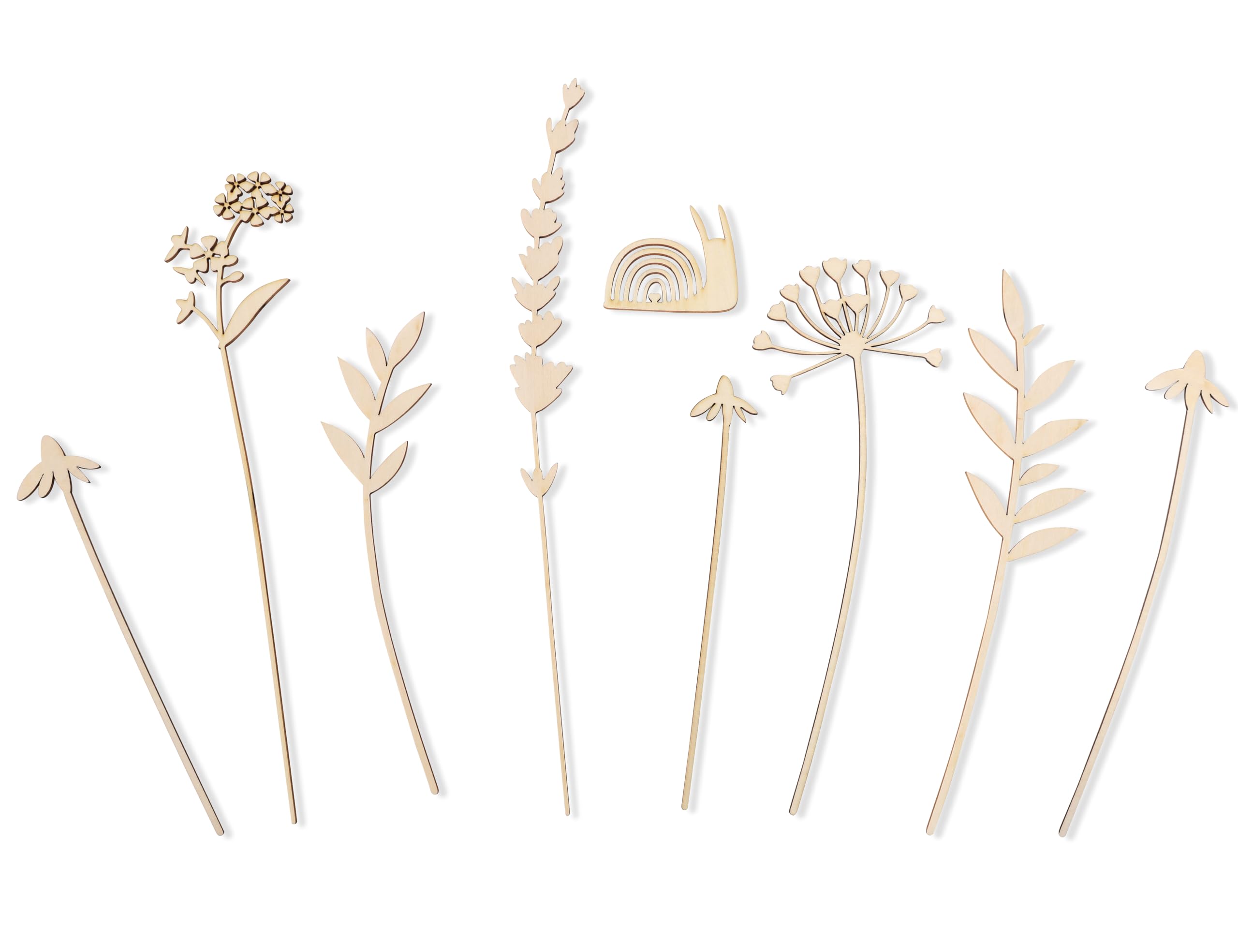 MAMUXI Wooden Wildflowers Wall Decals - Wildflowers Sign for Wall, Photo Prop, Nursery Art, Laser Cut Flowers, Paintable Floral Arrangements