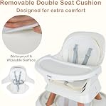 INFANS 9 in 1 High Chair, Convertible Baby Highchair for Babies and Toddlers, Table and Chair Set Building Block Infant Dining Booster Seat, Kids Stool with Activity Children Play Kitchen (Beige)
