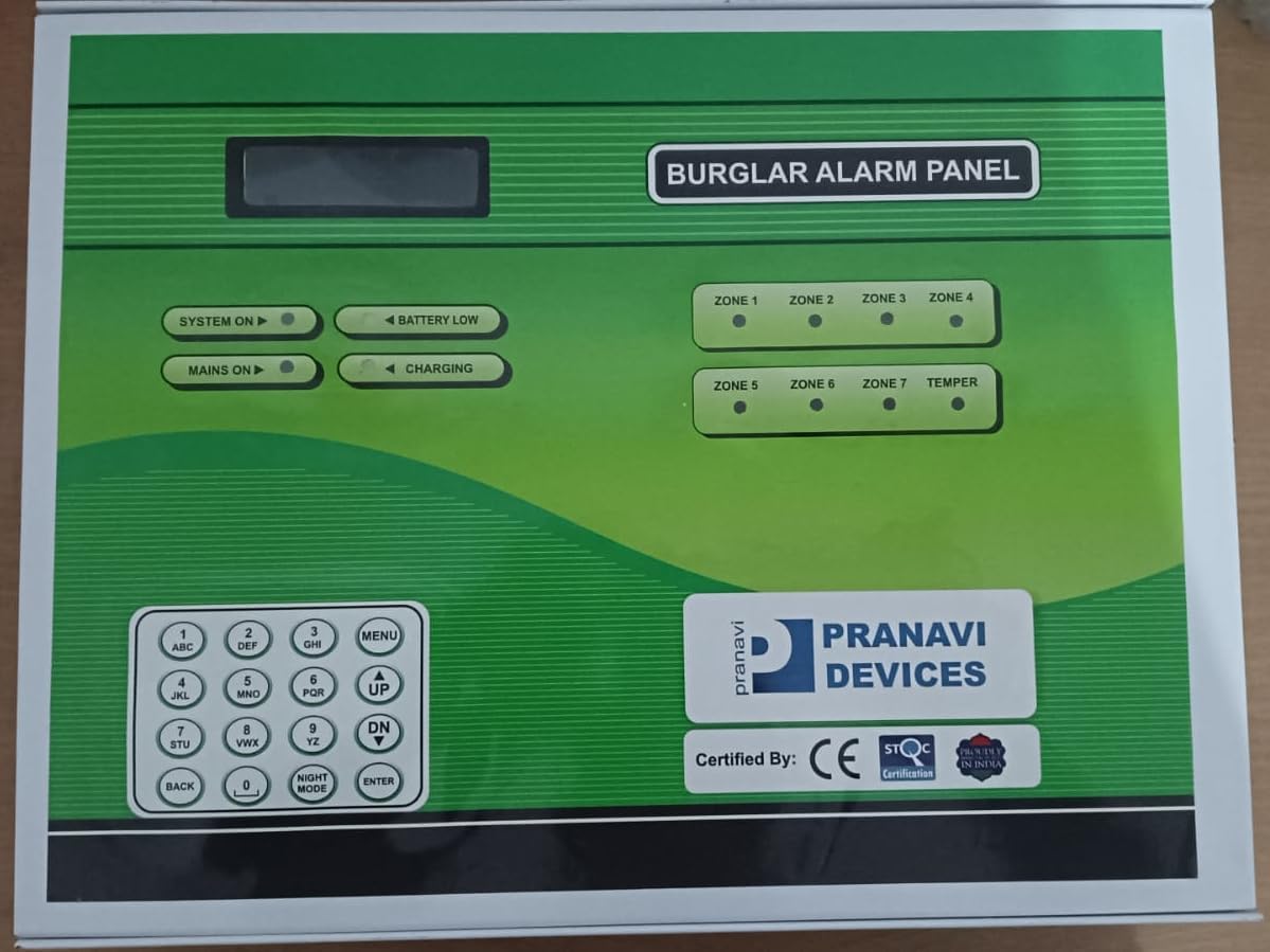 Pranavi 8 Zone Security Alarm Unit Programmable Protection with Advanced Monitoring System