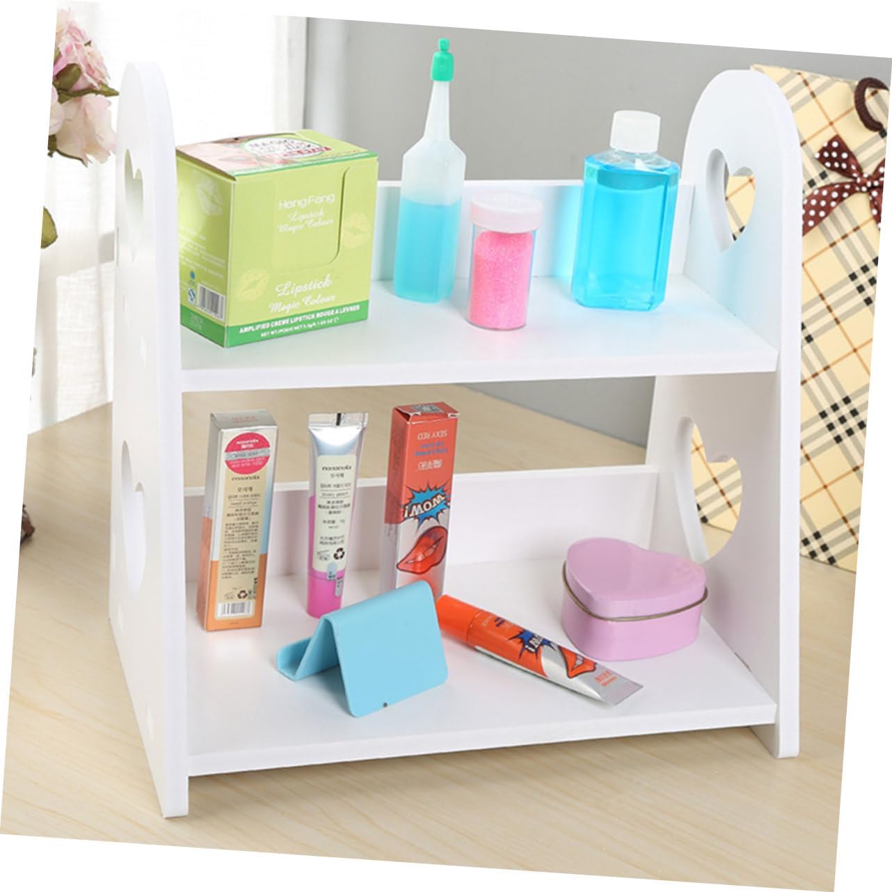 Heart-Shaped Storage Rack White Bathroom Decor for Small Bathroom Organization