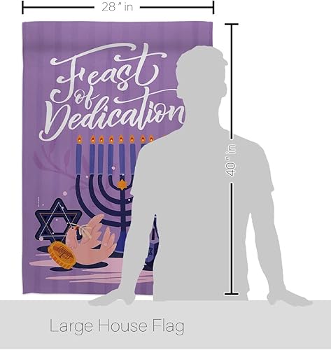 Miniatura 2 de Feast of Dedication Wall - 2 banderas para patio, césped, jardín, decoración de habitación, tapiz al aire libre, letrero de arte para menorá,
