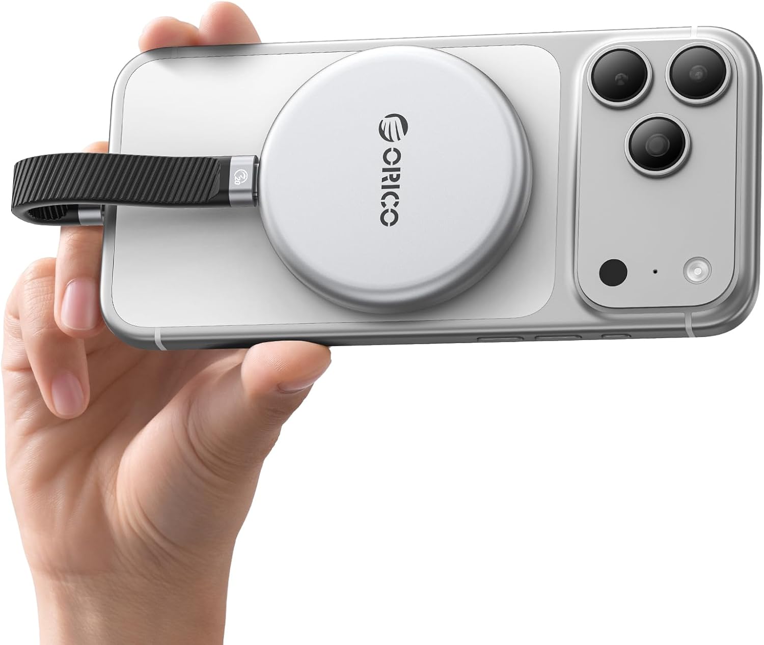 ORICO 512GB Magnetic Portable SSD Up to 2000MB/s, External Solid State Drive Compatible with MagSafe for USB-C Smartphone, Shoot in ProRes with iPhone 17 Pro/Pro Max, iPhone 16 Pro/Pro Max - KR20mini