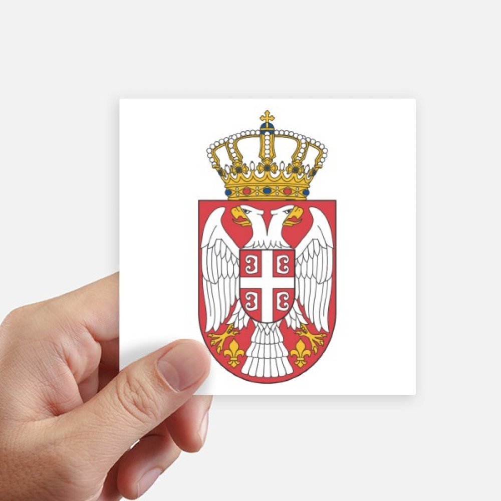 Autocollant Serbie 10cm x 10cm lot de 8 stickers carrés pour pc et mur