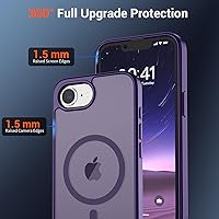 Vista 1089 de SUPFINE Funda magnética para iPhone 11 (compatible con MagSafe) (protección contra caídas de grado militar), translúcida mate a prueba de golpes