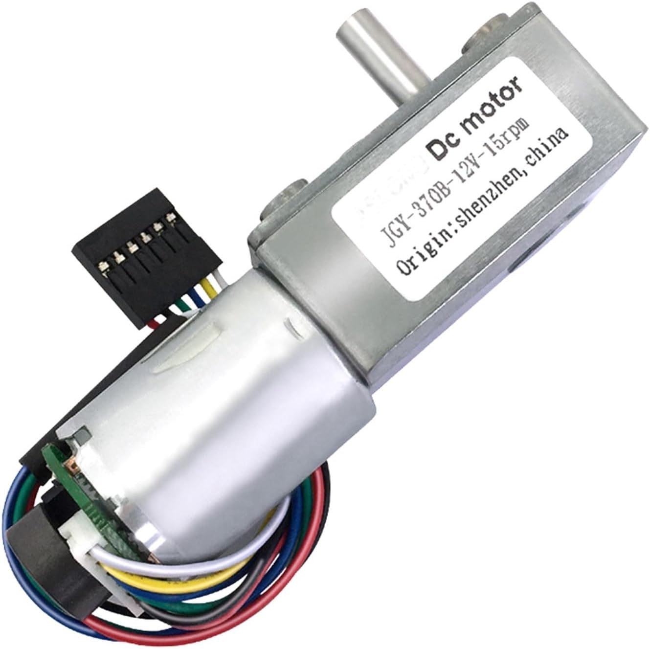 JGY-370B Miniature DC Worm Gear Motor with Encoder and Self-Locking Function DC Motor (Size : 3, Color : 24V)