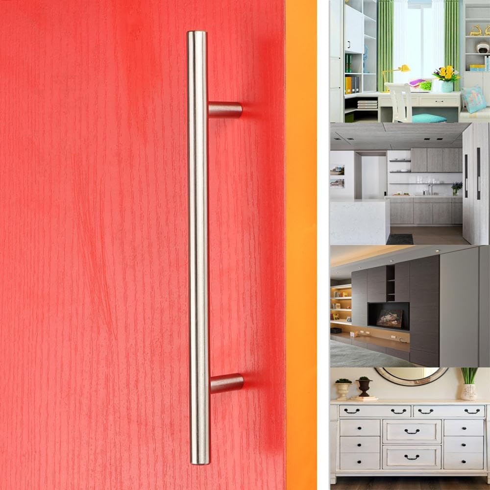 WUZIA 10Pcs Stainless Steel Kitchen Door Cabinet T-Bar Handle Pull for Furniture Component Hardware, Medium - Image 2