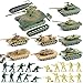 WW2 Army Tank and Army Men Toys Playset,8 Take Apart Military Vehicles with German/US/Soviet Tanks Models and 20 Toy Soldiers for Kids Boys