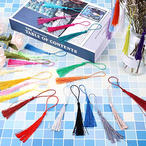Cridoz TB-01 Tassels, Cridoz 120Pcs Bookmark Tassels Silky Handmade Soft Craft Mini Tassels thumb #5