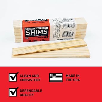 Nelson Wood Pine Shims 8 12 Pack - Kiln Dried Wood - Case of 36 (Total 432 Shims)
