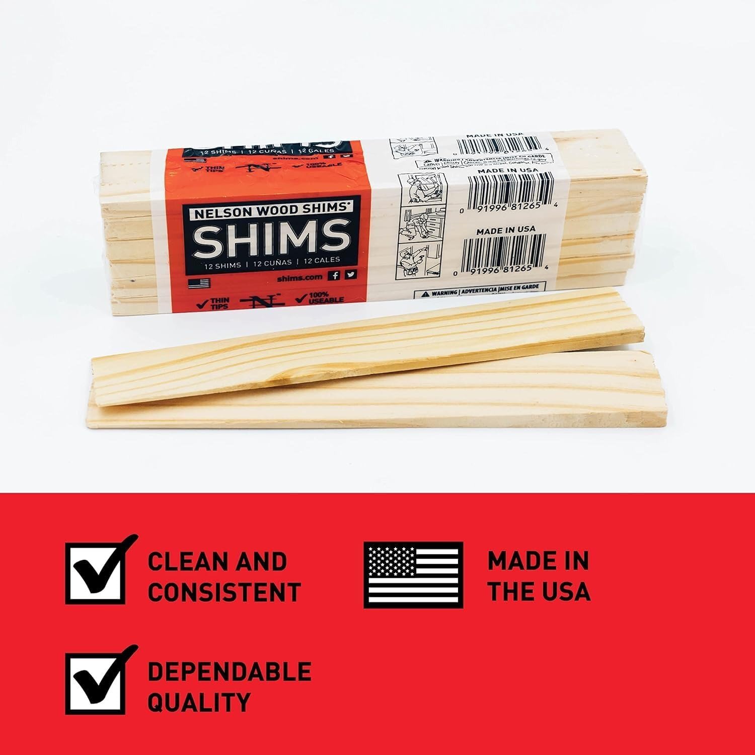 Bulk Wood Shims - 432 Pack | Leveling & Framing -7