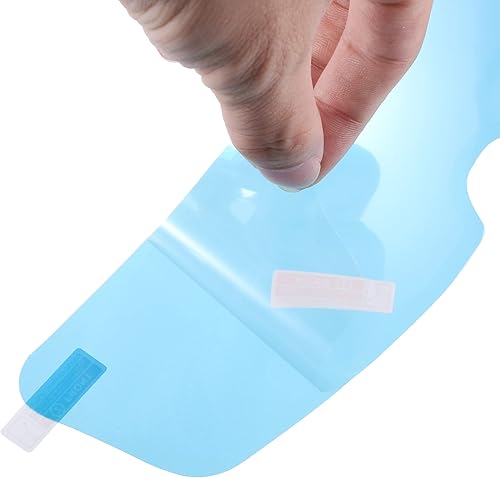 Miniatura 6 de X AUTOHAUX 4 piezas de 9.65 x 2.87 pulgadas, película a prueba de lluvia para casco de motocicleta, universal, protección contra la lluvia,