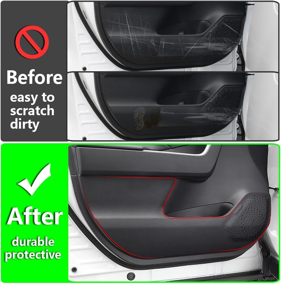 Car Door Anti Kick Pad for Toyota RAV4 2019 2020 2021 2022 2023 2024 2025 Accessories Protector Mat Dirty Collision Stickers Inner Decorative（Not for 2026