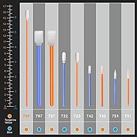 Vista 2 de 100 hisopos de limpieza de espuma sin polvo para cabezales de impresora, escáneres, lentes de cámara, electrónica, laboratorio, discos duros