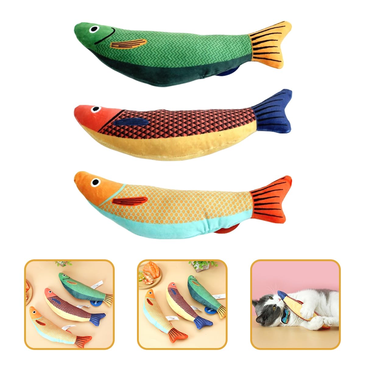 FOMIYES 9stücke Katzenspielzeug Mit Katzenminze Lustige Fischform Für Katzen Und Kätzchen Selbstbeschäftigungsspielzeug Aktivität Und Spielvergnügen