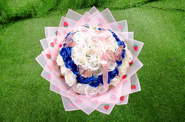 XIZHI 20 Sheets Flower Wrapping Paper 22.8x22.8Inch Used for DIY Crafts Florist Supplies Packaging Paper for Wedding Birthday Gift (Pink) by XIZHI - Used condition - Image 6