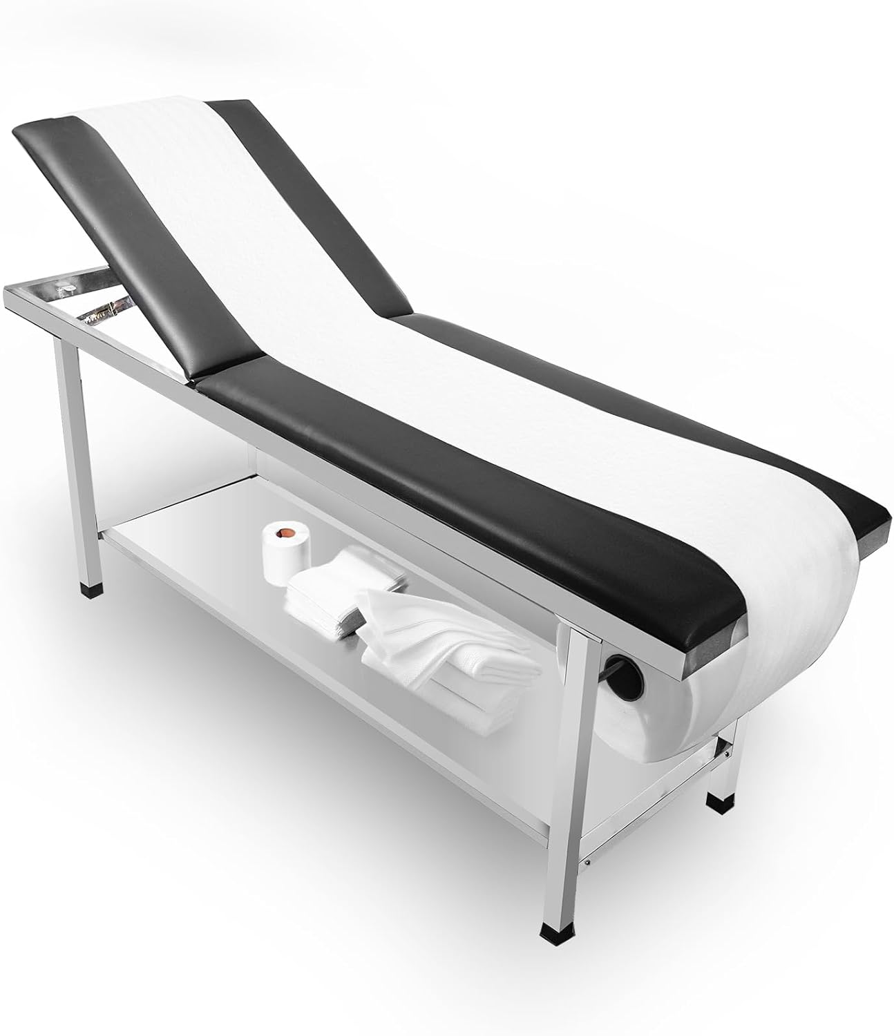 Adjustable Exam Table，Doctor Bed with Folding Legs is Stable and Durable，Folding Medical Exam Table Holds 500 lbs for Clinical Examination 、Massage 、Spa Beds、Beauty