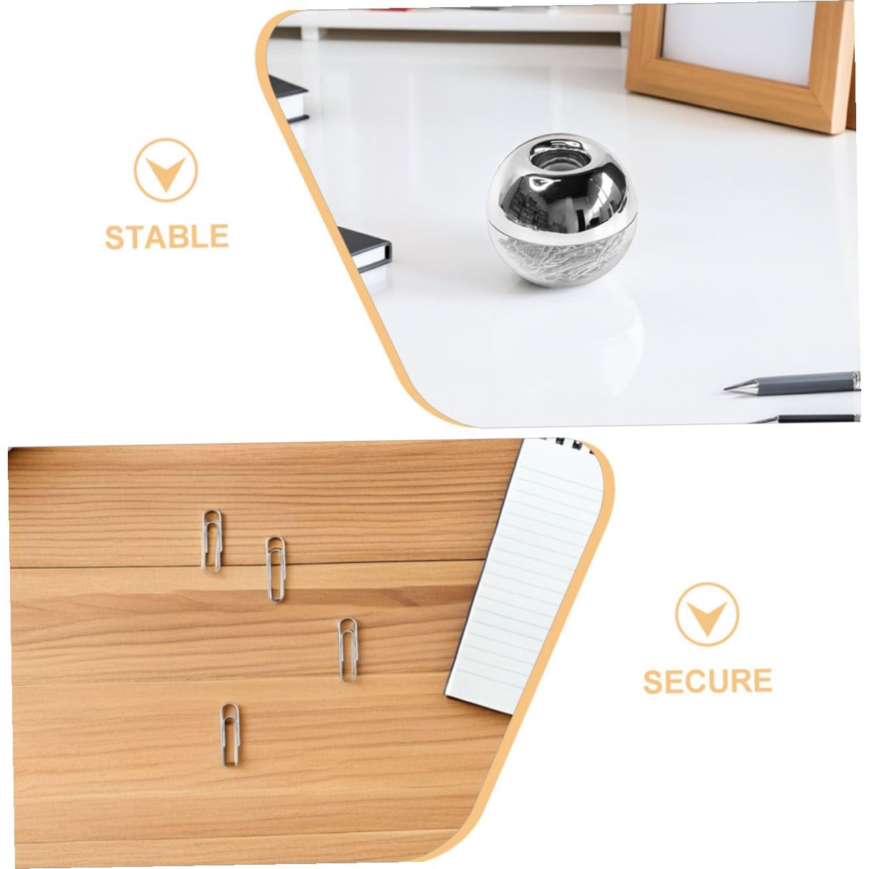 2juegos Caja Magnética con Clip Metálico Clips para Papel Decorativos Antideslizantes para Oficina Sujetadores Metálicos para Manualidades Uso Escritorio y Organización