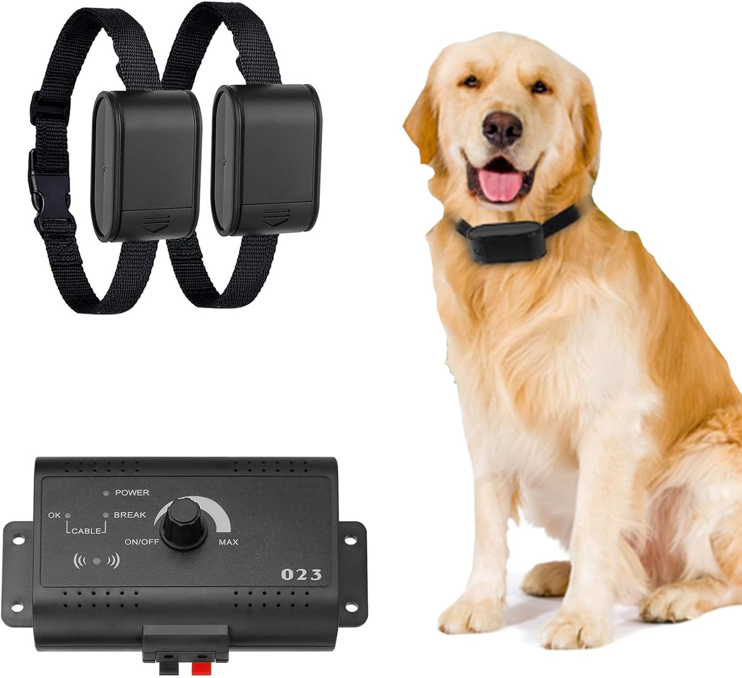 KOCASO Electric Fence for Dogs,Underground Electric Dog Fence System with 2 Rechargeable Waterproof Collars, Tone & Shock Correction Modes, 984FT Boundary Coverage, Ideal for Small/Medium/Large Dogs