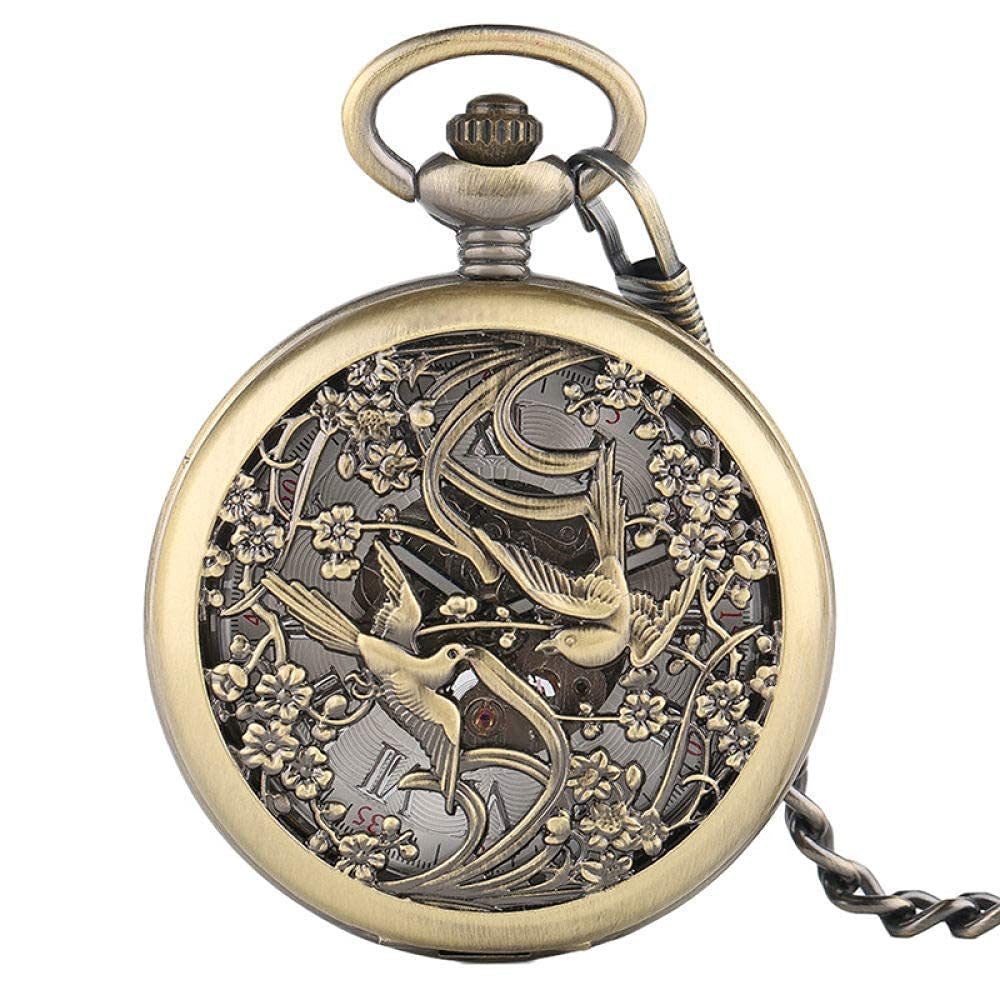 Montre de poche bronze rétro pour lire l'heure avec style et distinction