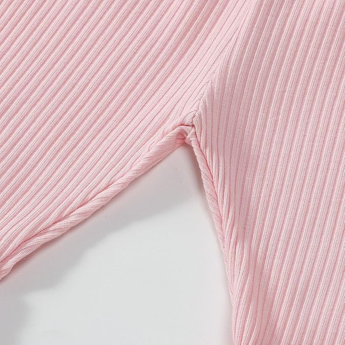 Toddler and Baby Girl Stretchy Flare Pants with Ruffle Fleece Pants and Leggings 5-Pack - Image 7