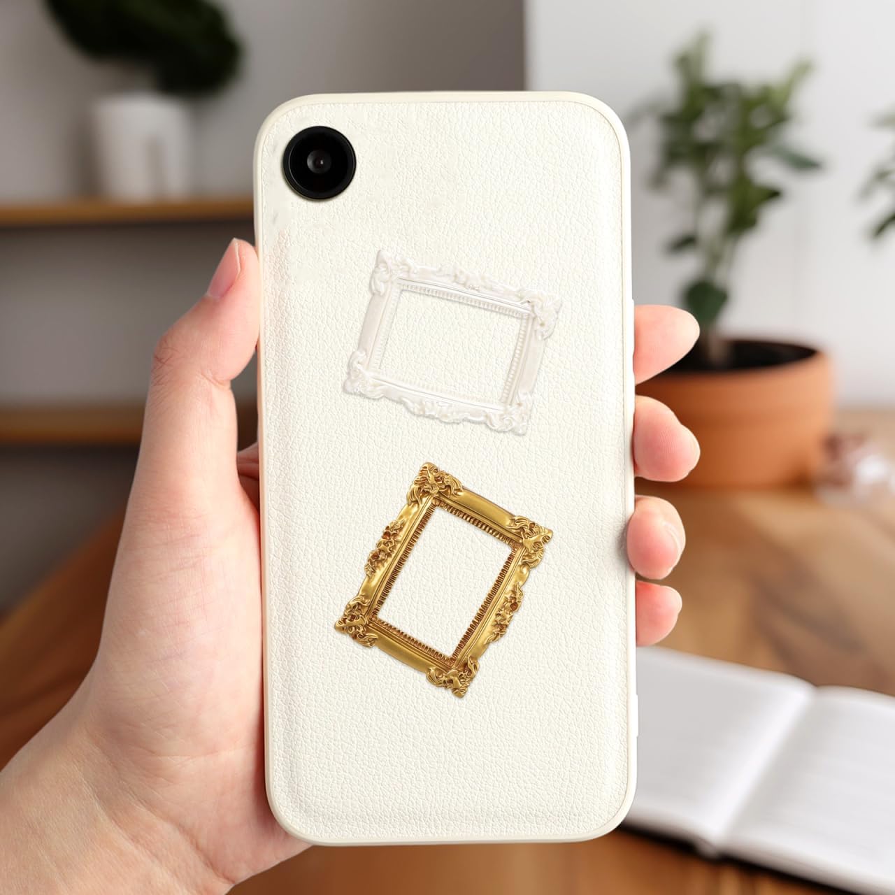 DOITOOL 10pcs Mini Resin Photo Frames Set, Jewelry Display Props, Gold White Small Picture Frames, DIY Craft Accessories for ’ Home Wall Decoration image 2