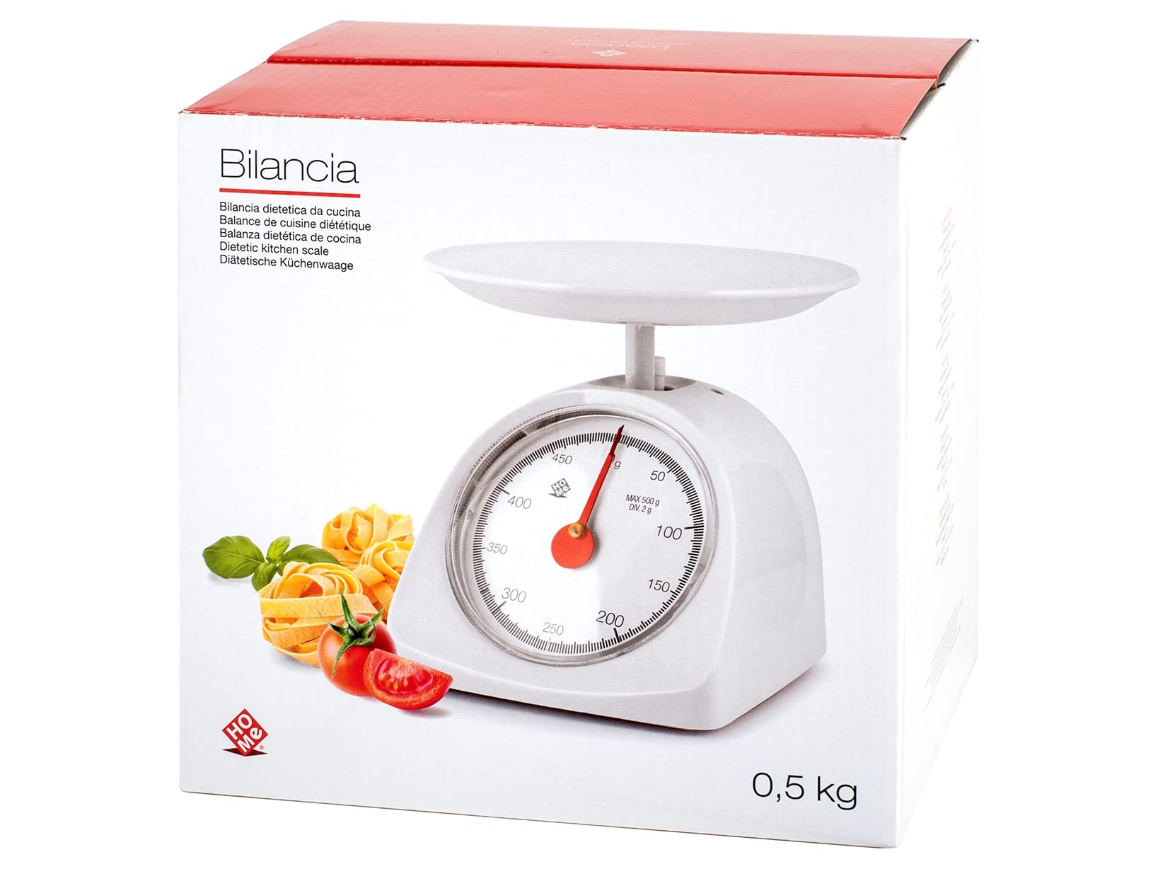 Home Bilancia Cucina Meccanica, Bianca, 0,5Kg