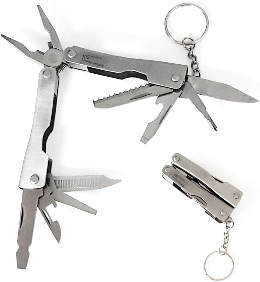 H V Trading Pocket Pal Multi-tool Pliers Bait Knife And More 12 Functions Perfect Size And Super Handy Must-Have for Fishing, Camping, Home And Vehicle Includes Nylon Sheath