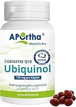 APOrtha Kaneka Ubiquinol Coenzyme Q10 100 mg 60 Vegetarian Capsules, CoQ10 Capsules High Dose 100 mg, High Bioavailability due to Bioactive Ubiquinol, Double Patented Raw Material