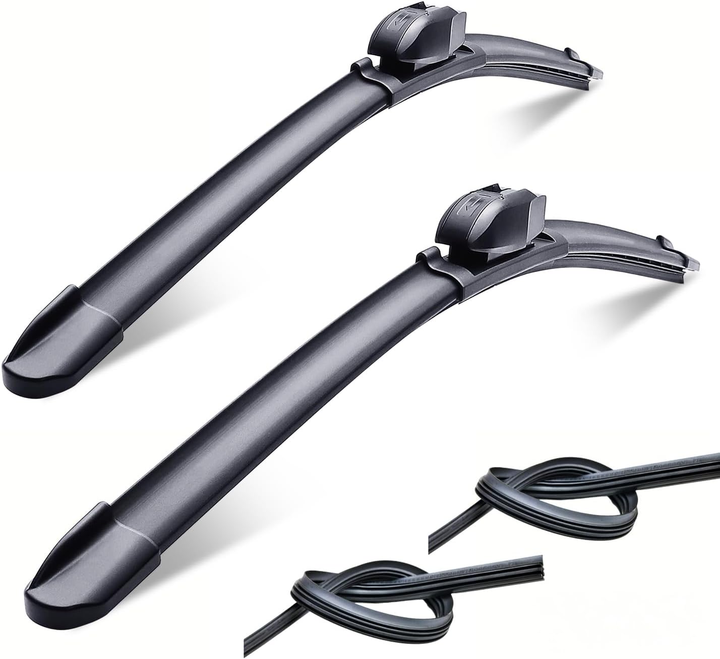 Windshield Wipers Blades,OEM-Quality Premium For All-Weather Performance, Rubber Squeegee for Smooth Clean Wipe & Quiet Operation - 2 Pack Value (24"+14"(Pair for Front Windshield))