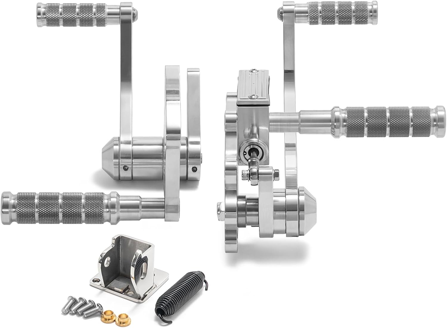 TOFR Forward Controls with Kickstand Bracket for Harley Softail models 2000-2017 Polished Silver Aluminum