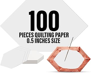 Fine English Paper 0.5" Elongated Hexagon Paper Pieces for English Paper Piecing - 100 Pre-Cut EPP Templates for Quilting & Crafting - Precise for Easy Fabric Alignment - Suitable for All Quilters