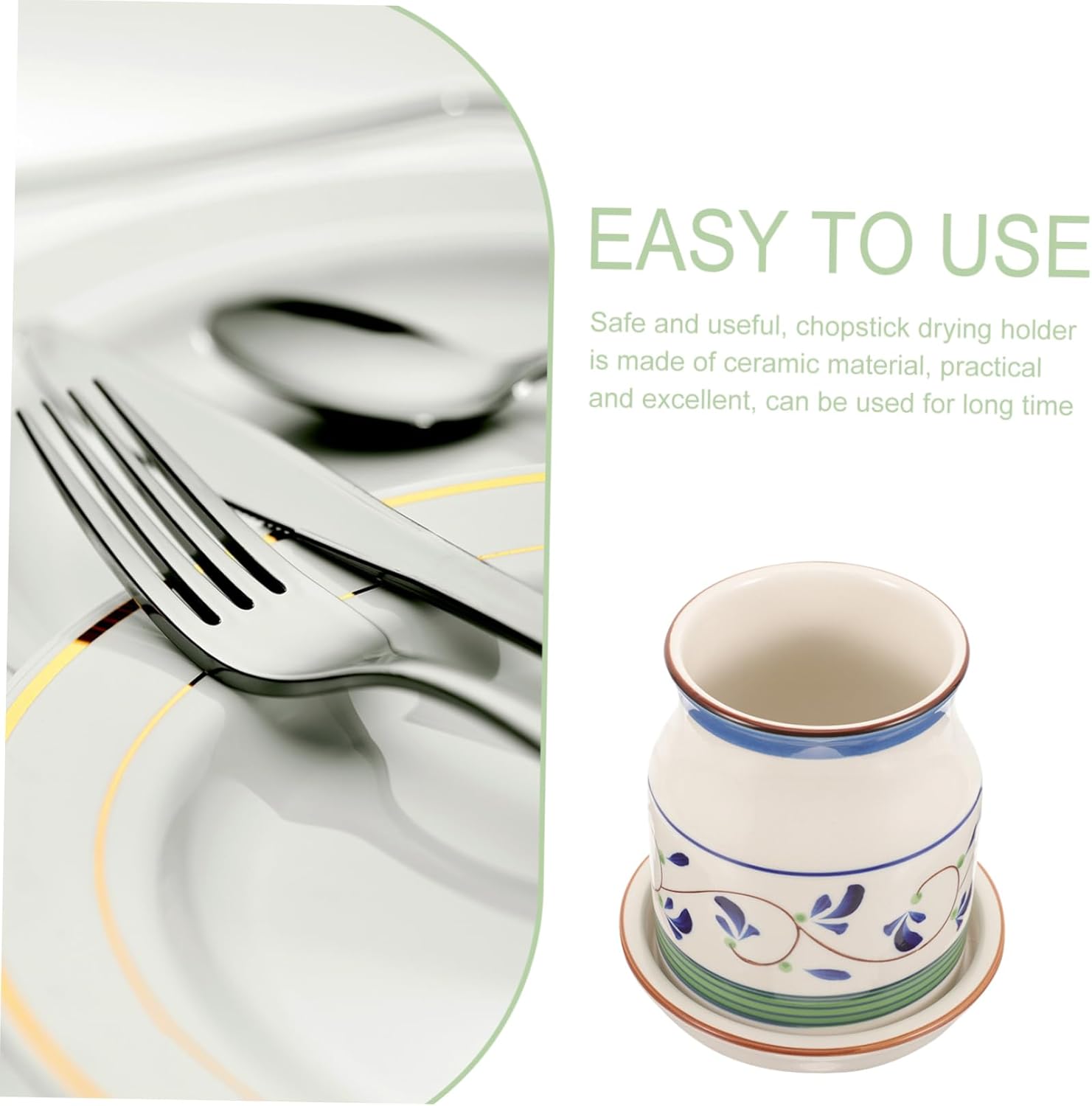 Tableware Stand Chopstick Cage Ceramic Draining Holder for Kitchen Chopstick Drying Rack