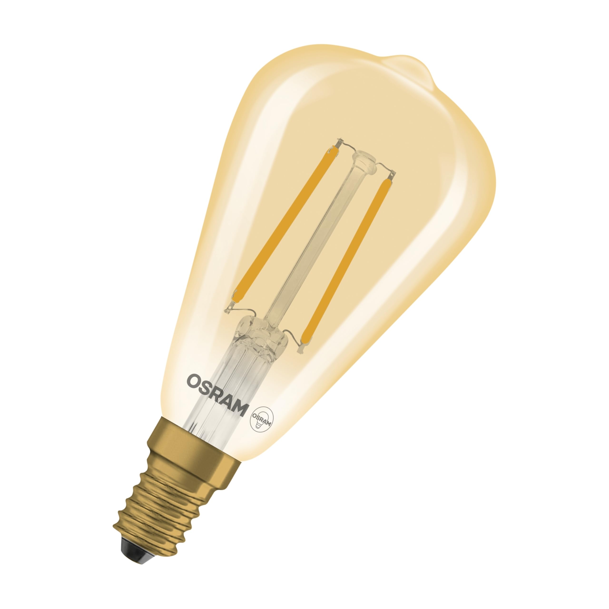 OSRAM LED lamp Edison Vintage 1906 Filament ST48, 2.8W, E14, Gold, Vintage Shape, Recommended for Retro Lamps, Pendant Lights, Dining Areas, Design Classics