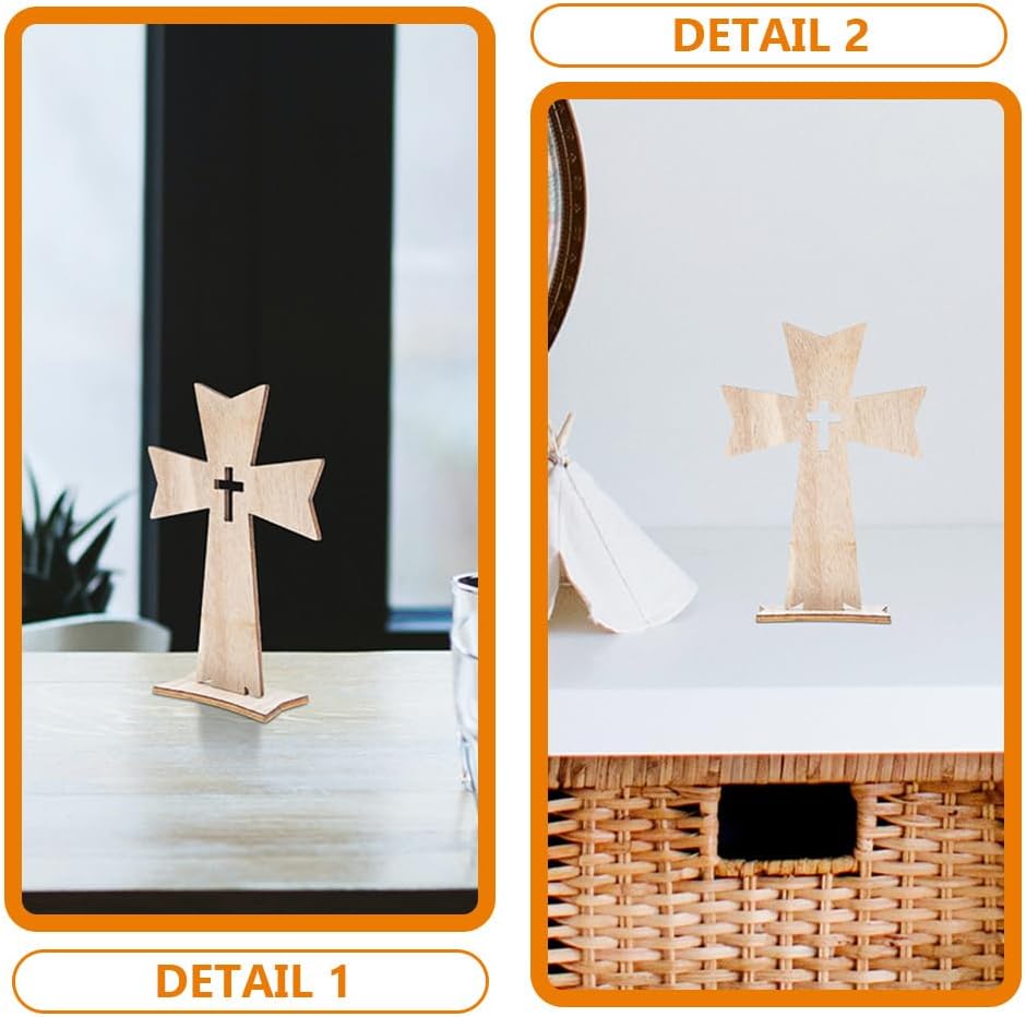 Luxshiny 10pcs Cross Ornaments Standing Crosses for Crafts Decorative Crosses for Home Decor Religious Wall Decor Catholic Crosses for Tabletop and Church