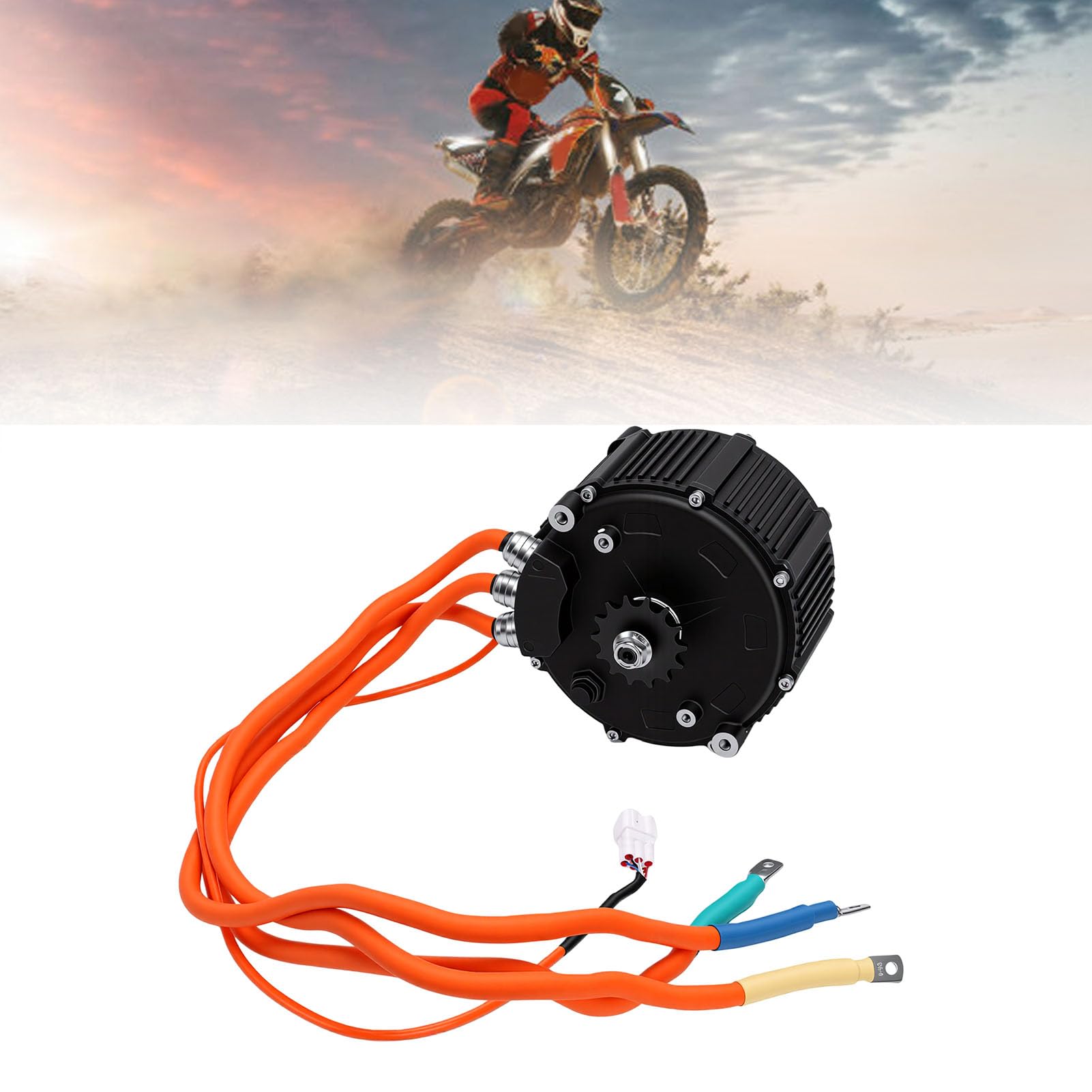 Tbest Moteur Synchrone à Aimant Permanent DK168 60H 72V 12000W, Moteur D'entraînement Central sans Balais de Pointe 20KW avec Capteur Hall, pour Vélo électrique Tout-terrain