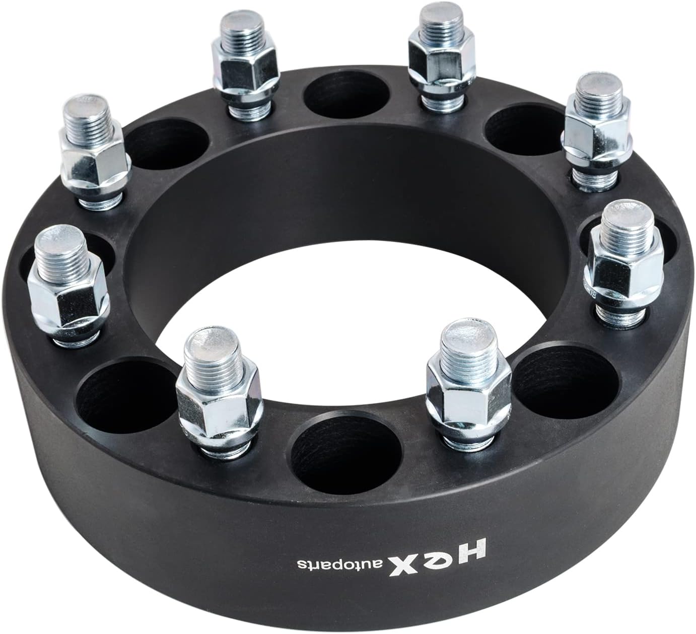 Hex Autoparts 2" 8x6.5 to 8x6.5 8x165.1mm Black Wheel Spacers Adapters 2pcs with 130mm Centerbore 9/16" Studs Compatible with Dodge Ram 2500 3500 Van Ford F-250 F-350