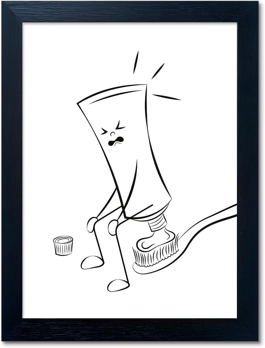 Amazon.com: Black and White Bathroom Wall Decor, Funny Toilet Wall Art ...